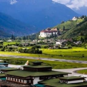 Bhutan valley aerial view